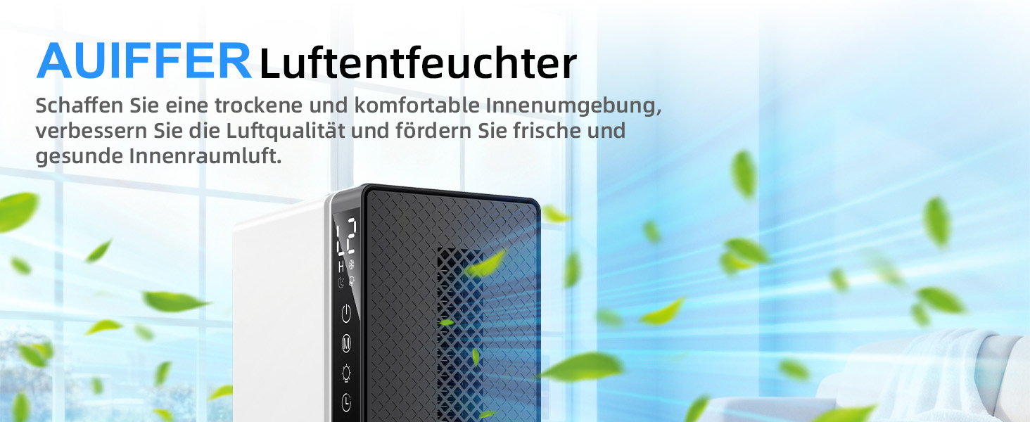 Електричний осушувач повітря 2300 мл з відведенням води, таймером, захистом від інею, світловий колір, режим сну, захист від вологи та плісняви, для спальні, підвалу, квартири, компактний