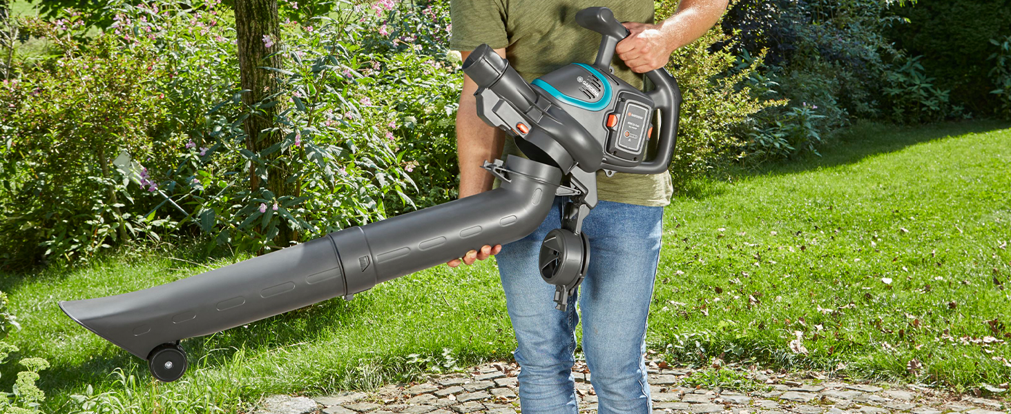 Садовий повітродув та пилосос Gardena ErgoJet 3000: потужний повітродув/пилосос з функцією подрібнення листя та збірником, 40V, без акумулятора