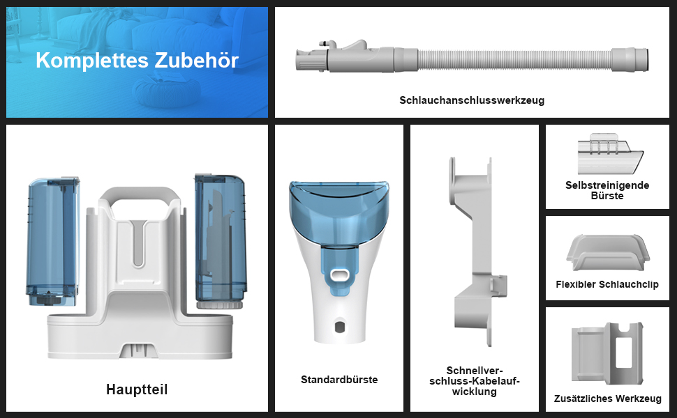 Пристрій для чищення м'яких меблів та килимів: мокрий/сухий пилосос 450W для дому, авто та диванів