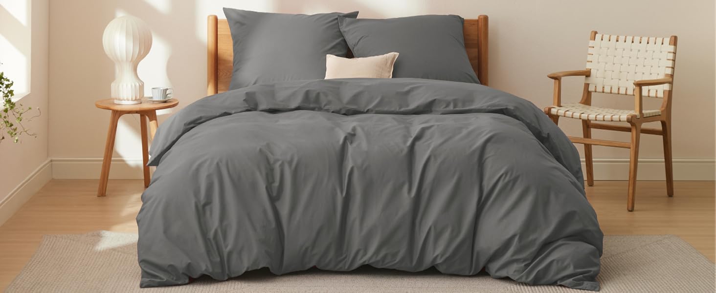 BEDSURE Комплект постільної білизни 135x200, бавовна, 4 частини - зелений колір, комплект з 2 наволочок 80x80 см, Oeko-TEX, застібка на блискавку