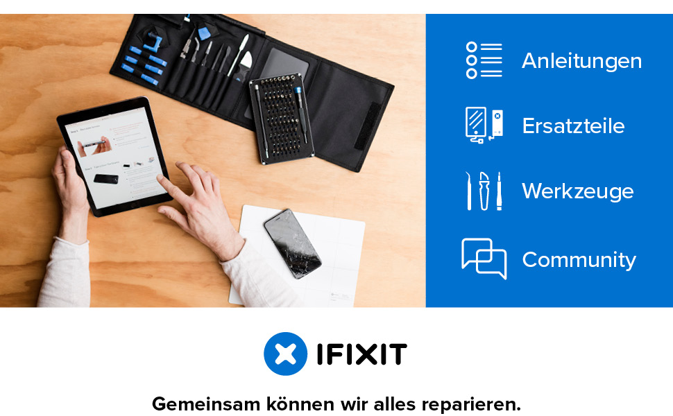 Набір інструментів iFixit Pro Tech для ремонту електроніки: біти та відкривачі для телефонів, ноутбуків, ПК, ігрових консолей (Синій)
