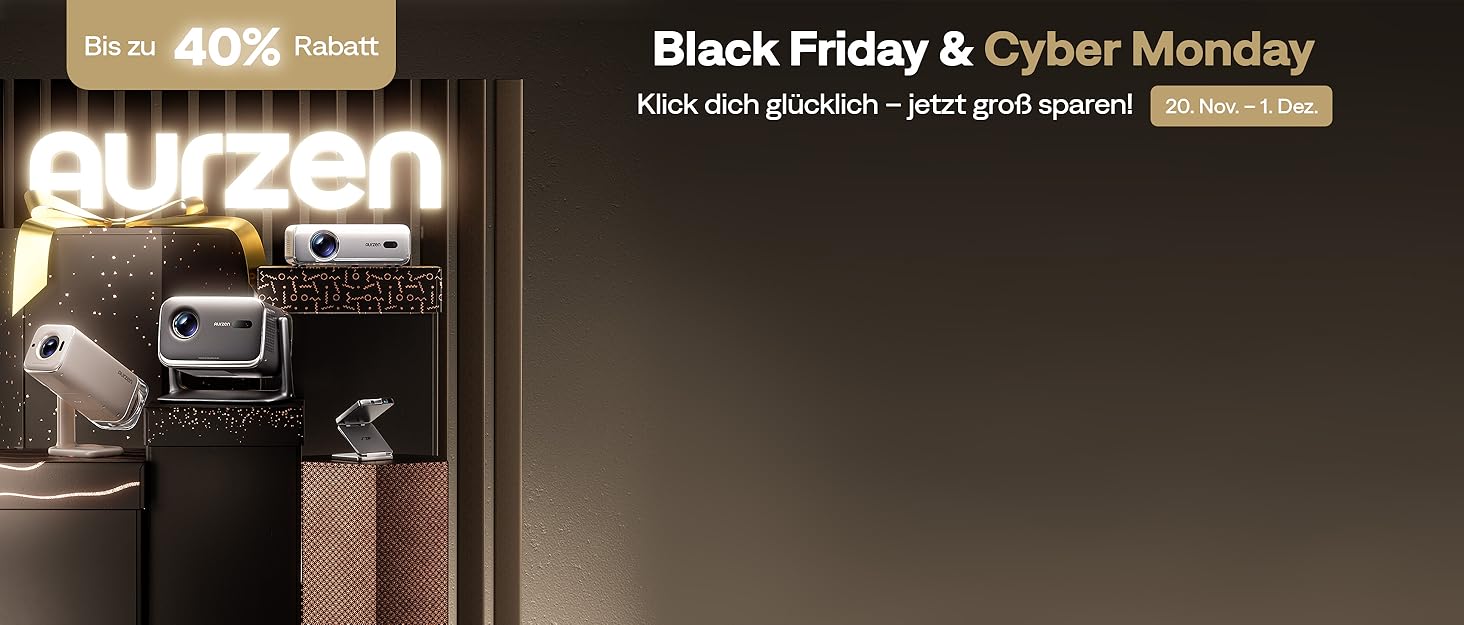 Портативний проєктор Aurzen Boom Air Mini з Google TV та Netflix, 4K, USB-C, Smart, Dolby Audio, WiFi, Bluetooth, автофокус TOF, поворотний штатив, кремово-білий