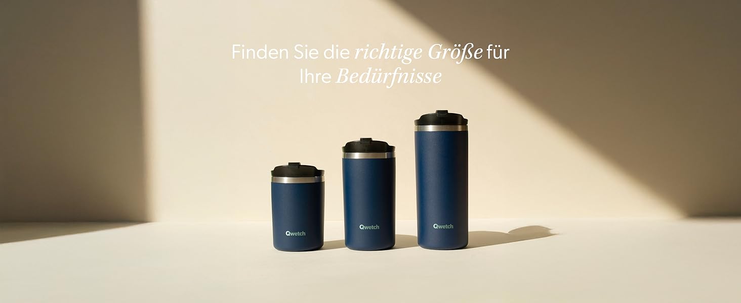 Термокружка QWETCH 240 мл, нержавіюча сталь, чорна - для кави та чаю, зберігає тепло 6 год, холод 12 год, BPA-free, без витоку, багаторазова
