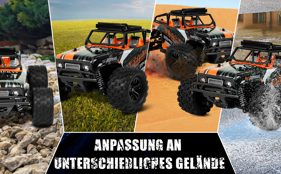 RC Автомобіль Monster Truck 1:18 4WD 40 км/год, радіокерування, водонепроникний, подарунок для підлітків та дорослих