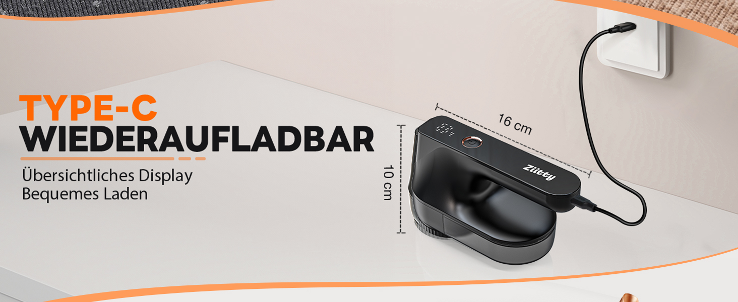 Електричний видалення ворсу Ziitty: 3 режими, 6-клинковий насадка, для різних тканин, Type-C зарядка, щітка для чищення