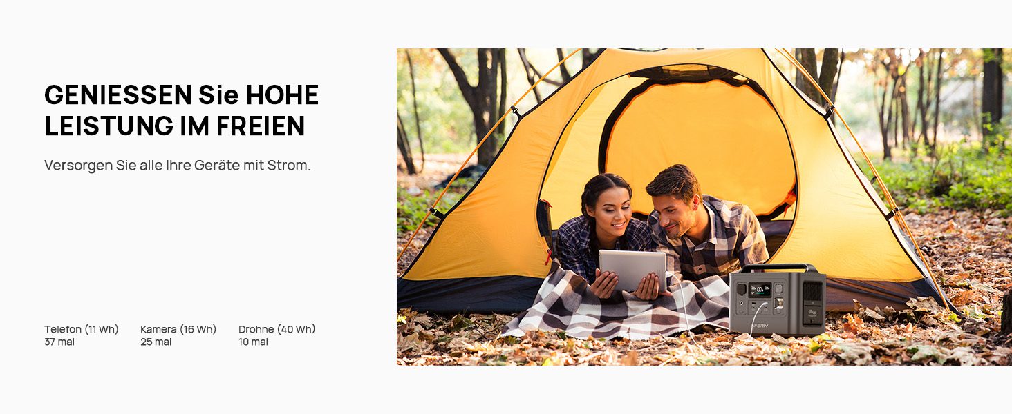 Портативна електростанція AFERIY, ємність 512 Wh, номінальна потужність 230 W