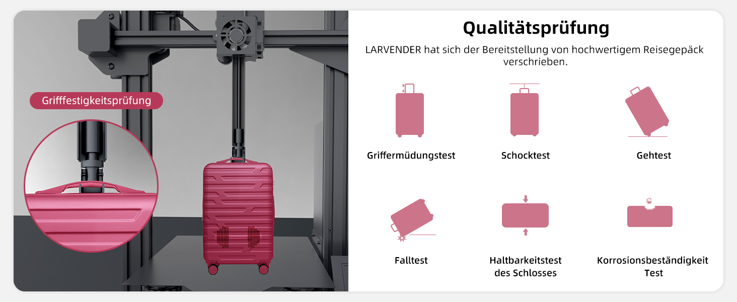 Набір валіз LARVENDER 6 шт. з твердим корпусом, легкий ABS, розширюваний, з TSA-замком, ручна поклажа, з сумкою та косметичкою, білий/коричневий