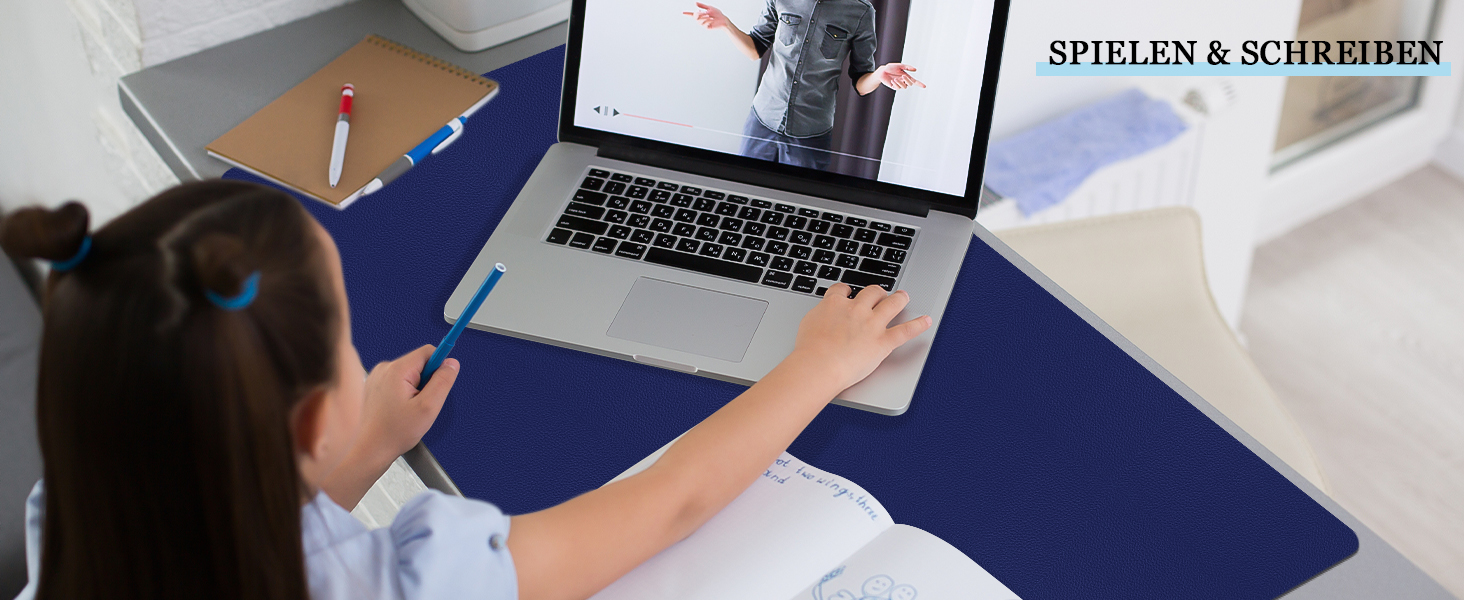 Килимок на стіл Niviy з екошкіри XXL (120x60 см), водонепроникний килимок для миші та захисна підкладка для офісу та дому, бежевий