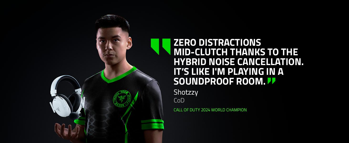 Razer BlackShark V3 Pro - Бездротові ігрові навушники для ПК (280г, Bluetooth, мікрофон HyperClear, драйвер TriForce Titanium 50 мм)