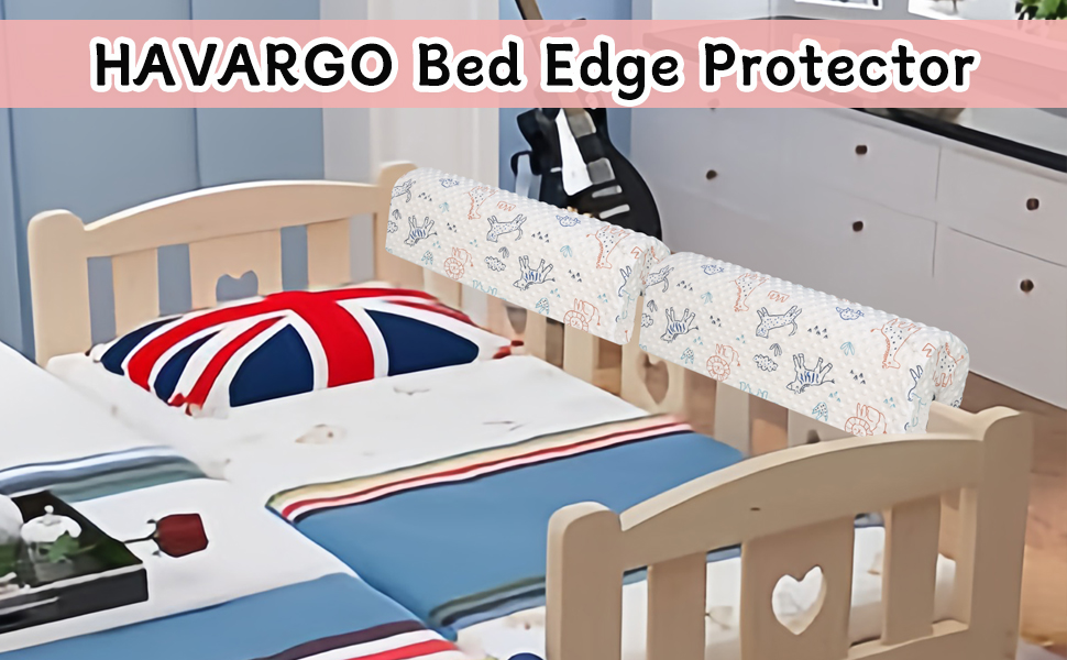 Захист для ліжечка HAVARGO для дітей, бортик-пом'якшувач на раму ліжка 70 см, білий, знімний чохол