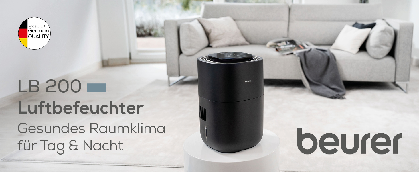Зволожувач повітря Beurer LB 300 Plus: Тест-переможець Stiftung Warentest, холодний тип випаровування, індикатор вологості, фільтр-сушка, до 45 м²