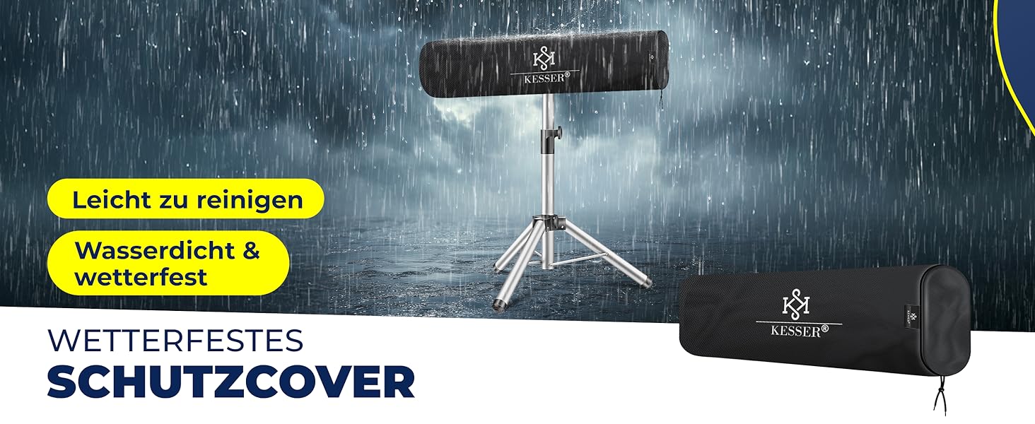 Інфрачервовий обігрівач KESSER® 2500W з захисним чохлом та телескопічним штативом – для тераси, вітальні, дачі