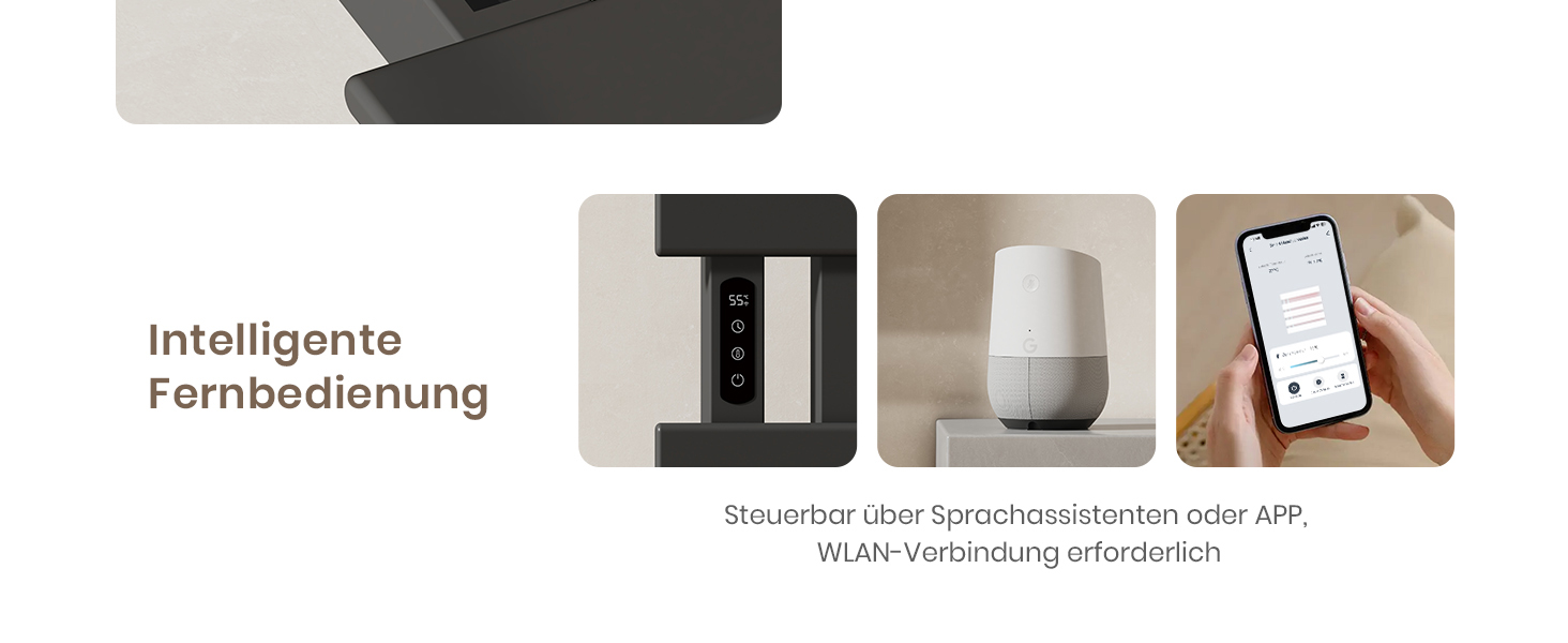 Електричний рушникосушар EMKE з Wi-Fi, 1000 x 500 мм, 320W, чорний (правий)