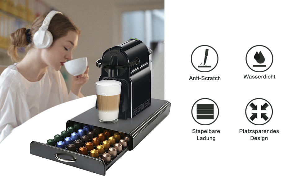 Тримач для кавових капсул HiveNets Nespresso, підставка для капсул, ящики для капсул, залізний органайзер для 60 предметів