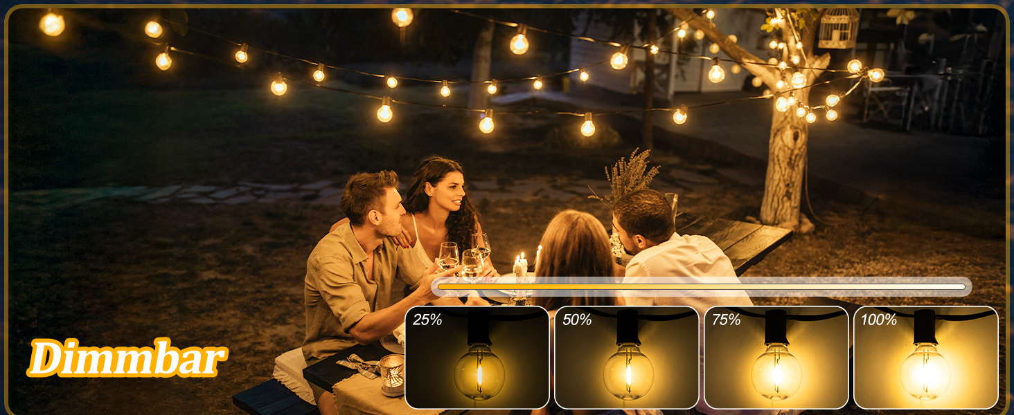 Ланцюжок прикрас LED для вулиці, 30 метрів, тепле біле світло, з пультом, диммування, для балкона, тераси, саду, павільйону, вечірки, вологостійкий