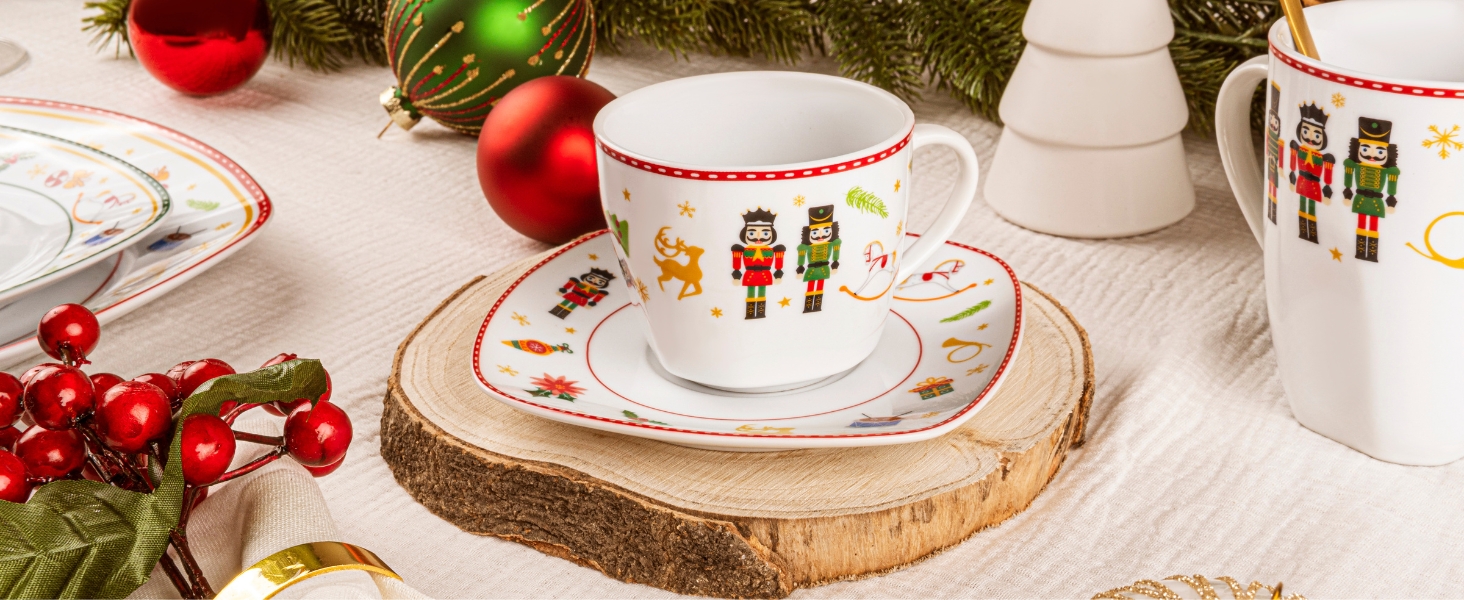 Набір кавових чашок SÄNGER Bilgola, 6 шт., порцеляна, 350 мл, для 6 осіб, преміум-якість, дизайн