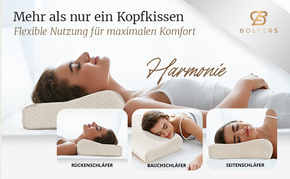 Ортопедична подушка Bolters з Memory Foam для шиї – проти болю в шиї. Зручна для тих, хто спить на боці та на спині. Дихаюча, знімний чохол, форма стабільна. Рейтинг – 1,1