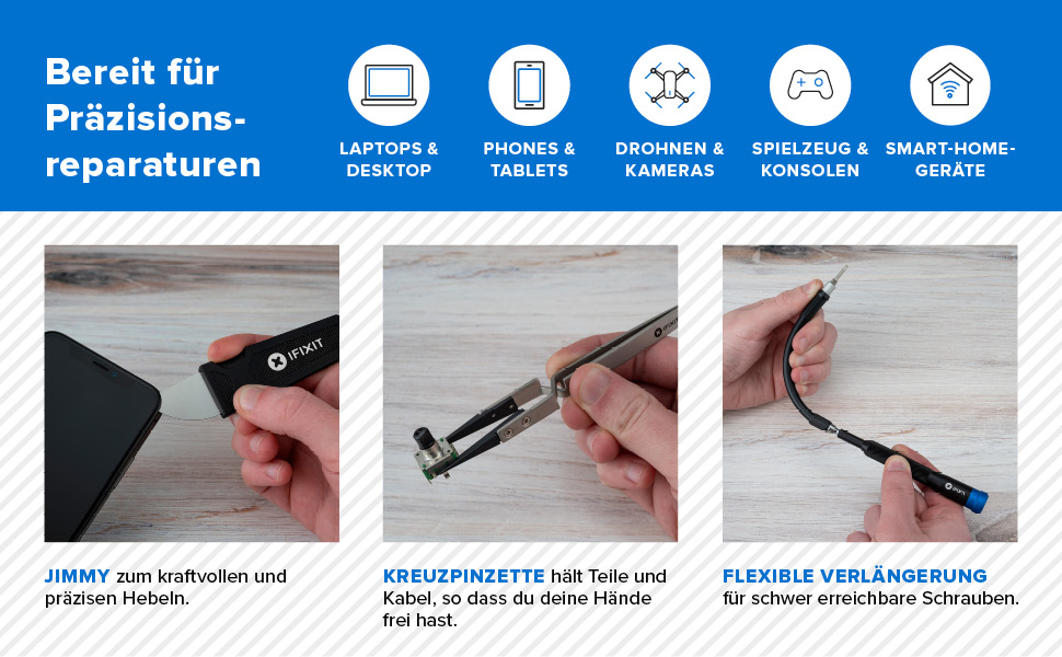 Набір інструментів iFixit Pro Tech Black Edition для ремонту електроніки: біти, відкривачі для телефонів, ноутбуків, ПК, ігрових консолей