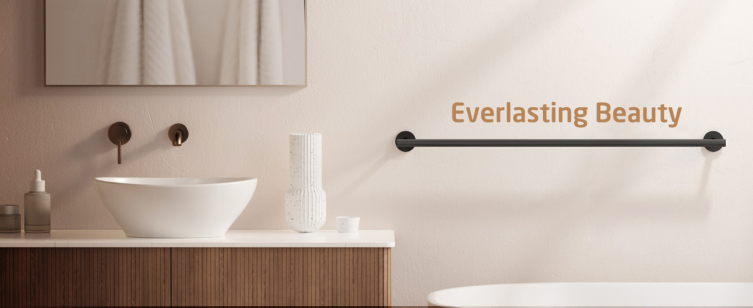 Тримач для рушників KES, стійка для рушників, багетна стійка, багетний тримач, нержавіюча сталь SUS304, настінний, 70 см, чорний