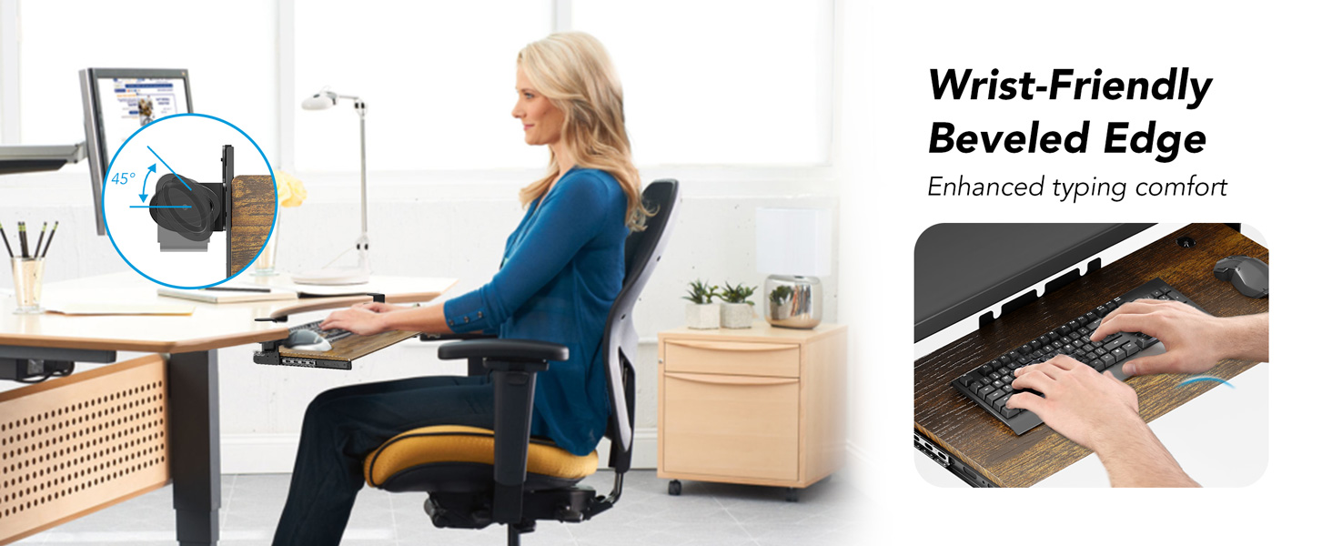 Висувна платформа для клавіатури під стіл з К-кріпленням, великого формату, стійка, для настільного комп'ютера, 838mm x 280 mm