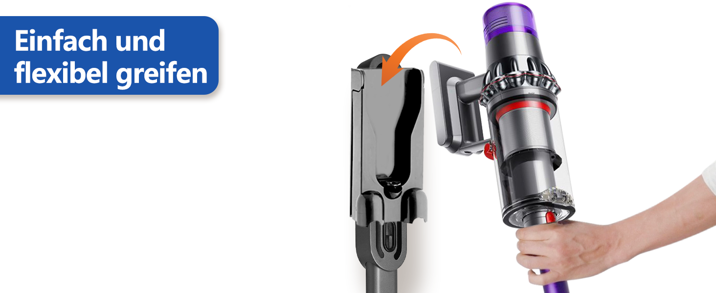 Стійка для пилососа Dyson Gen5 V15 V12 V11 V10 V8 V7 V6 - підлогова, без свердління, з 4 гаками, темно-сіра