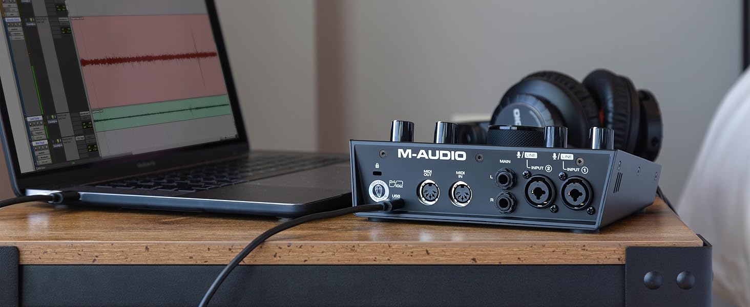 M-Audio Air 192|6: USB аудіоінтерфейс для запису в студійній якості з 2 XLR/Line входами та програмним забезпеченням AIR 192|6 (Чорний)