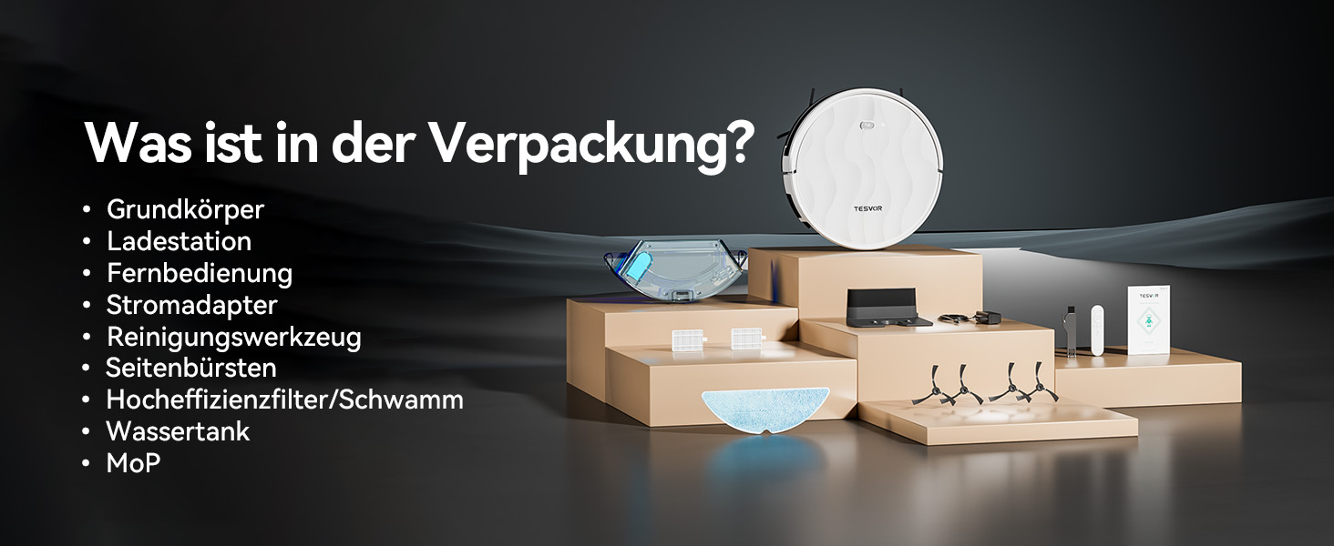 Робот-пилосос Tesvor S8 Pro з функцією миття - 8000Pa, LiDAR-навігація, 240 хв роботи, керування через додаток/Alexa, для прибирання шерсті тварин, килимів та твердих підлог (M2)