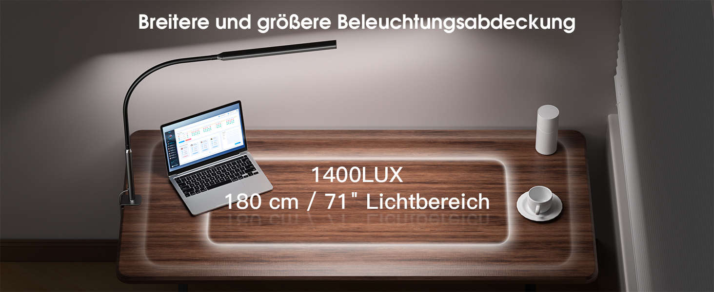 Світлодіодна настільна лампа, затискна лампа для домашнього офісу, 5 колірних режимів і яскравості, чорний