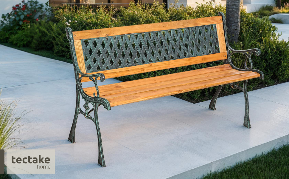 Гарна лавка для саду Tectake® на 2 особи, з дерева, у стилі кантрі. Ідеально підходить для зимового саду, балкону або саду. Розміри: 119,5 x 62 x 83 см (модель 'Michaela')