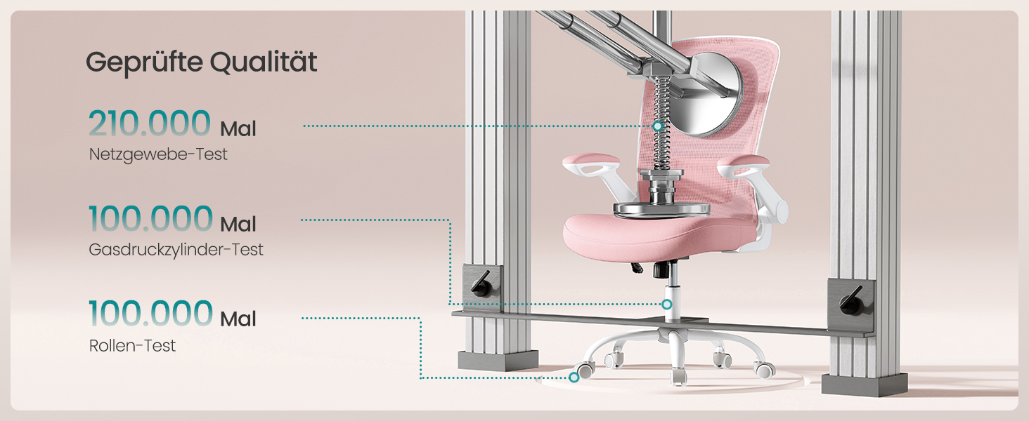 Офісне крісло SONGMICS з ергономічною спинкою та підлокітниками, сітка, підтримка попереку, функція гойдання, ширина сидіння 53 см, для офісу, спальні, студентів, пастельно-рожевий, без підголівника OBN037R01