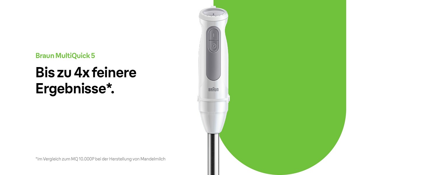 Блендер занурювальний Braun MultiQuick 5 MQ 50236 (білий, 2024) - 1000 Вт, 21 швидкість, нержавіюча сталь, насадки, SplashControl