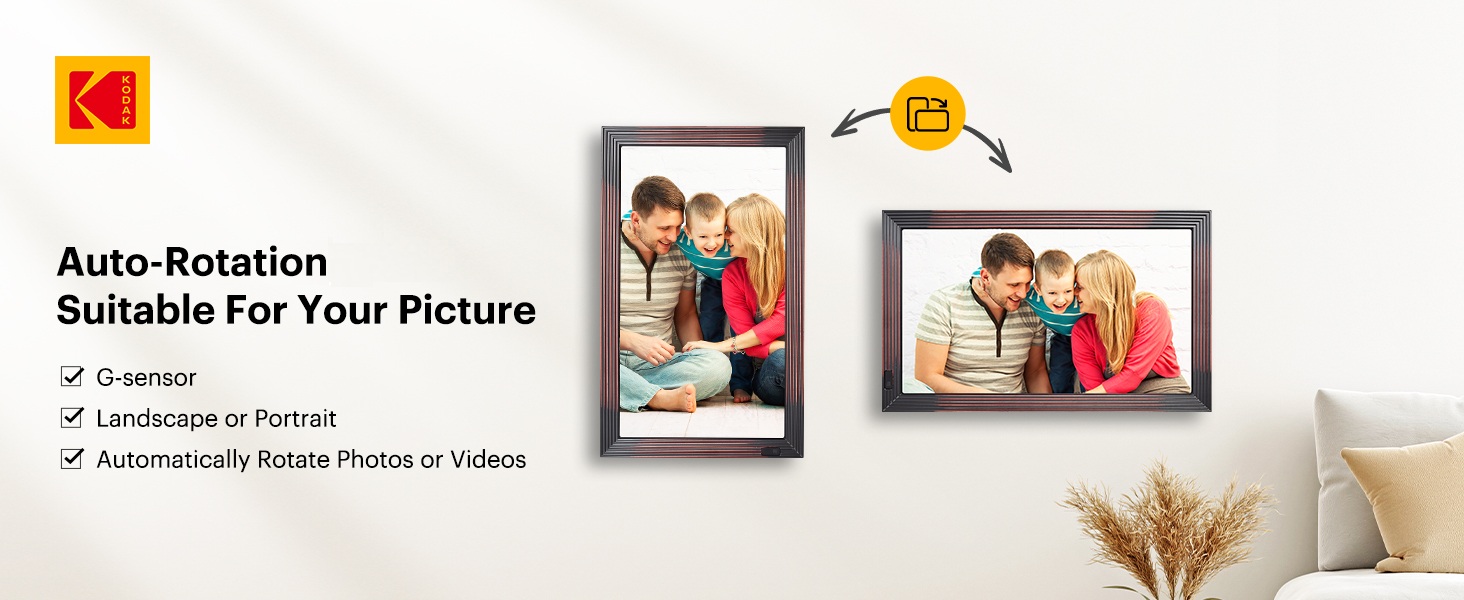 Цифровий фотоальбом Kodak 10 дюймів з Wi-Fi, 32GB, IPS HD сенсорний екран, авто-поворот, для дому та офісу