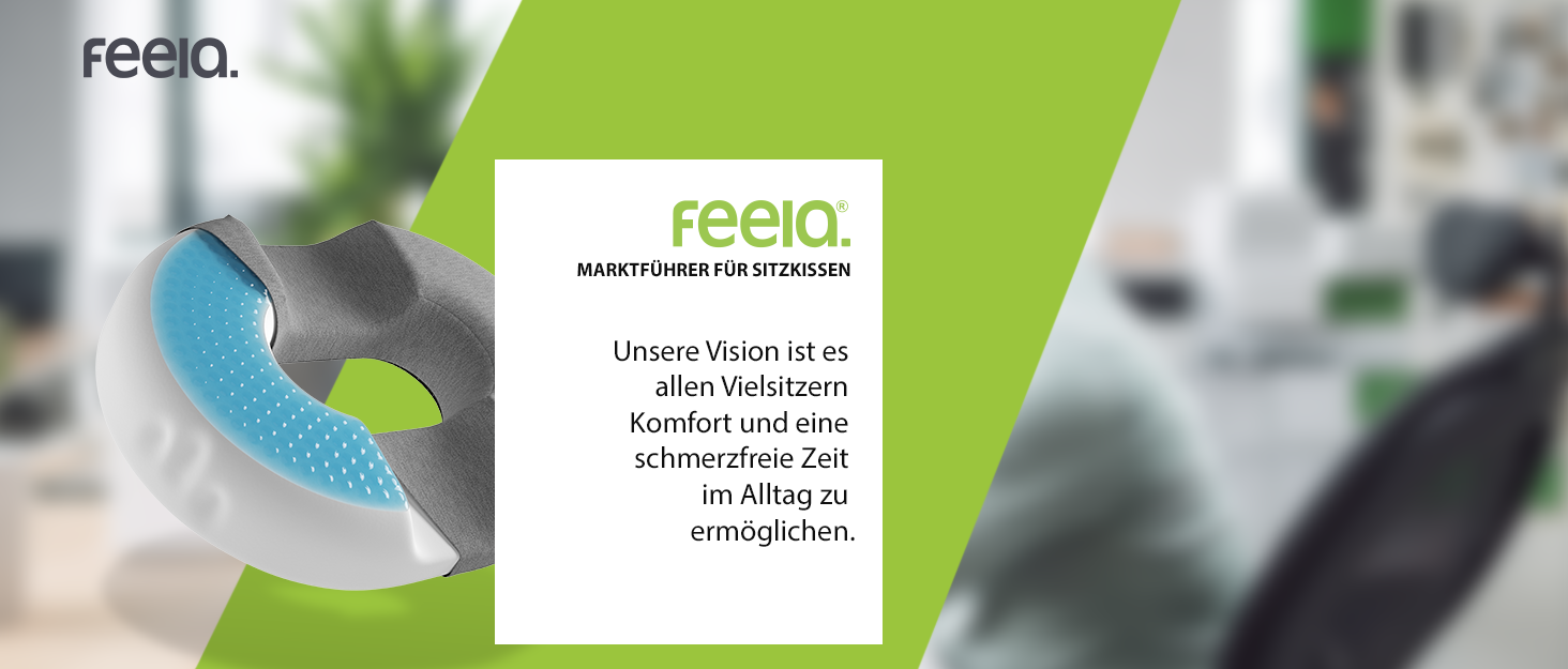 Ортопедичний сидіння кільце Feela® [3 ступені жорсткості] – подушка для геморою з отвором – після операції та пологів – сидіння для полегшення болю в куприку, подушка для геморою, сидіння-пончик – знімає біль (Medium) Чорний, Medium / Mittel (60-80 кг)