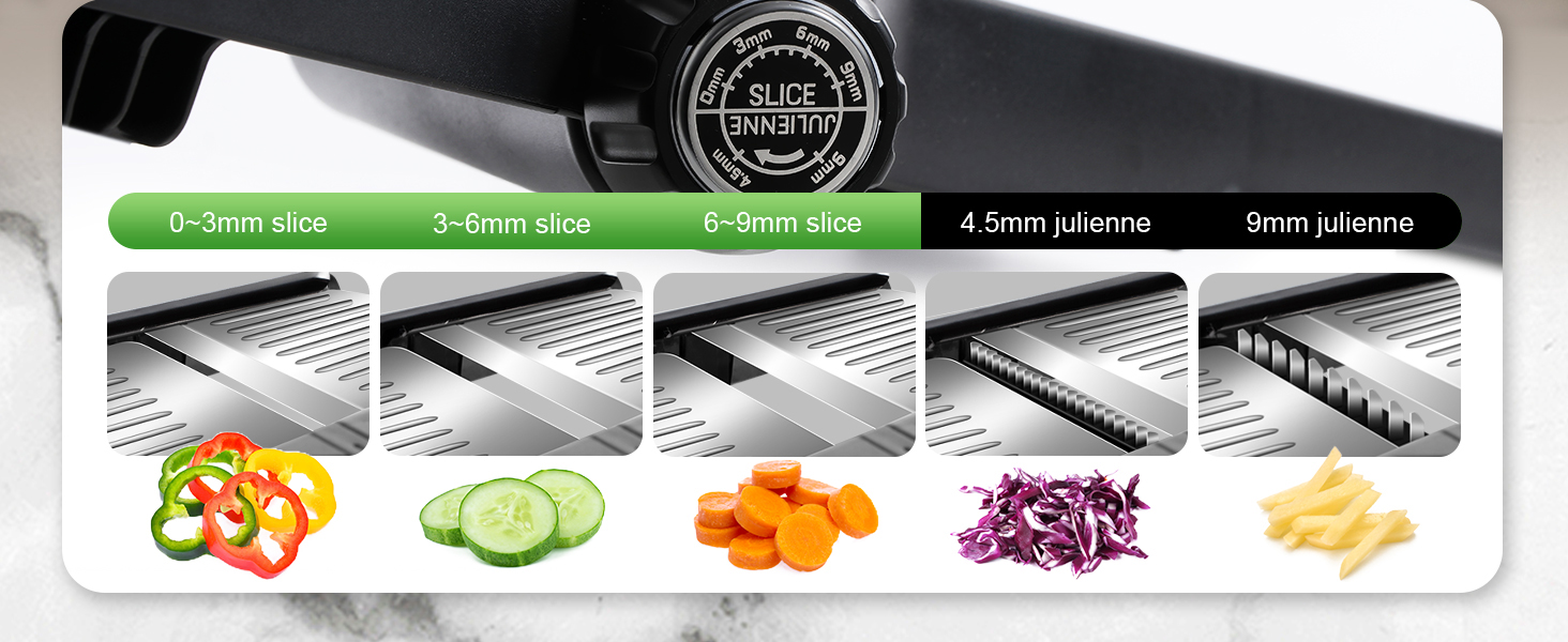 Машхоум (Masthome) тертка для овочів 5-в-1 Mandoline, з нержавіючої сталі, регульована, для овочів, фруктів, картоплі, помідорів, цибулі, 40см