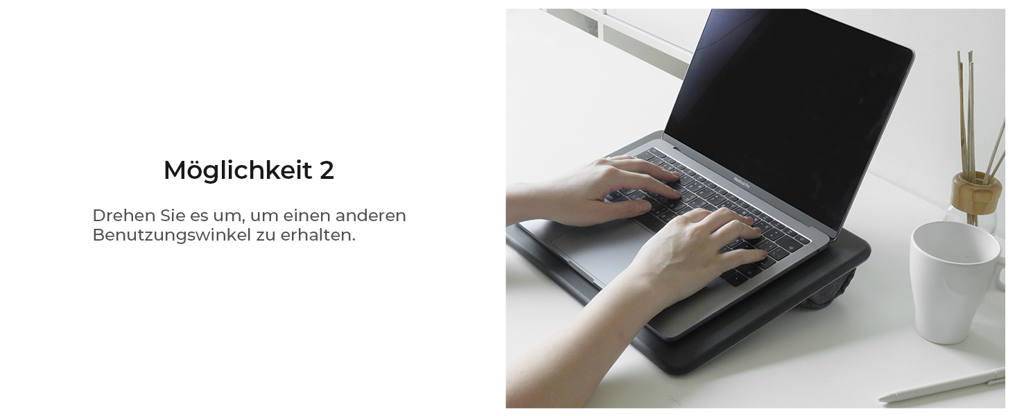 Підставка для ноутбука на коліна, подушка-стільниця для дому, офісу, ліжка/дивану/софи, для ноутбуків до 17 дюймів, планшетів, 30.5 x 57 x 4.5 см, (Mittel – PU)