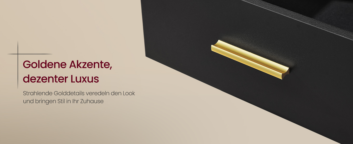 VASAGLE Custos: Набір з 2 тумбочок з LED-підсвічуванням та зарядкою, чорний, з шухлядами, 2 розетки AC та USB