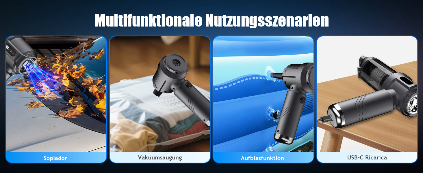 Акумуляторний ручний пилосос 4 в 1 для дому та авто, 25000Па, бездротовий портативний пилосос з автоматичним спорожненням контейнера, для шерсті тварин, сірий