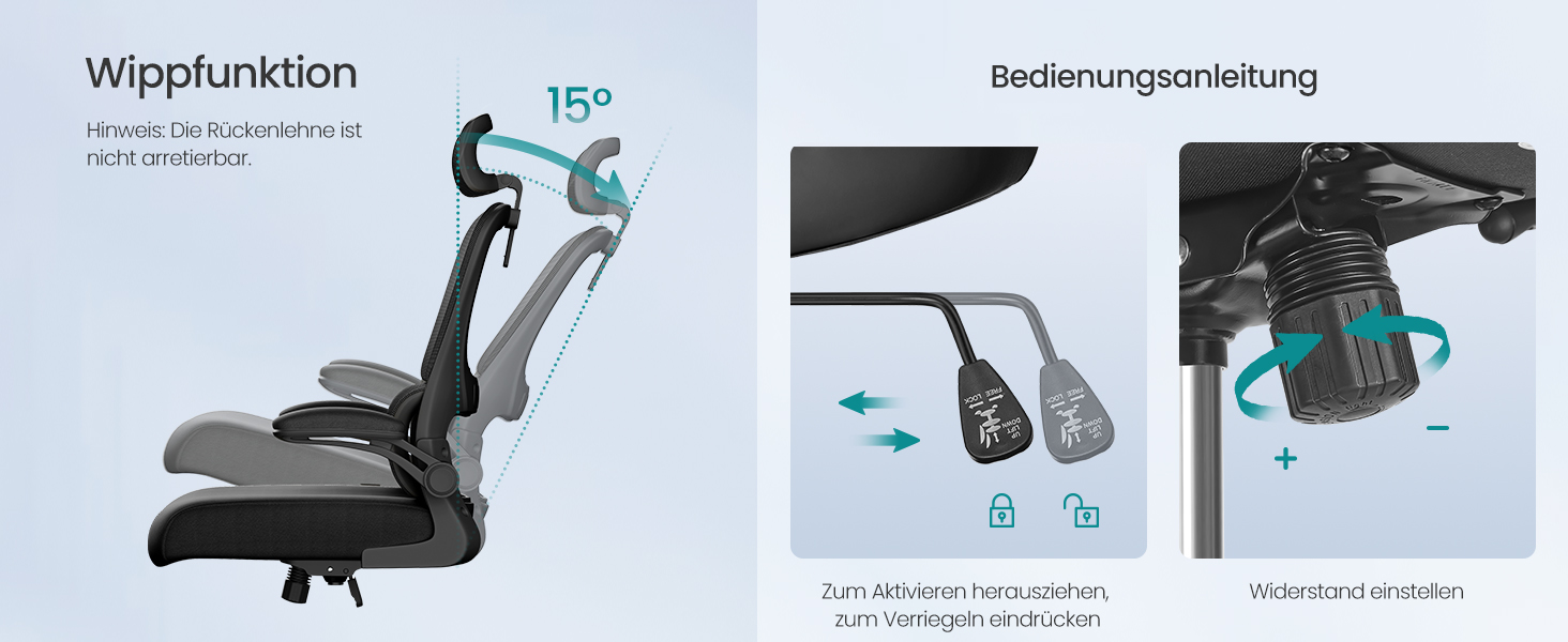 Офісне крісло SONGMICS з ергономічною підтримкою спини, сітчасте, з регульованою підголовником, для дому та офісу (чорний)