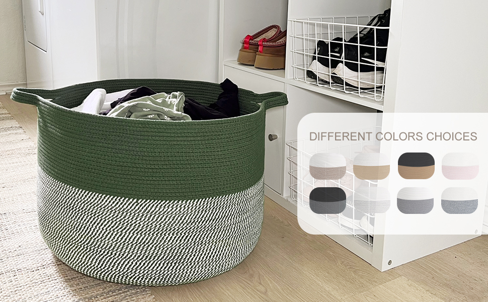 Корзина для зберігання TIMEYARD, плетена корзина для дитячої кімнати, 55x35 см, оливковий колір