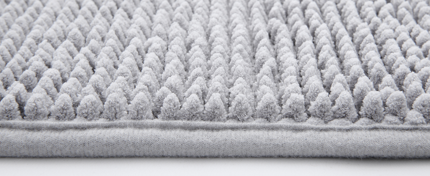 Набір килимків для ванної кімнати Homaxy з м'якої тканини Chenille, 2 шт. - антиковзаючі, швидковисихаючі, для ванної кімнати, 40x60 см + 60x90 см, сірий