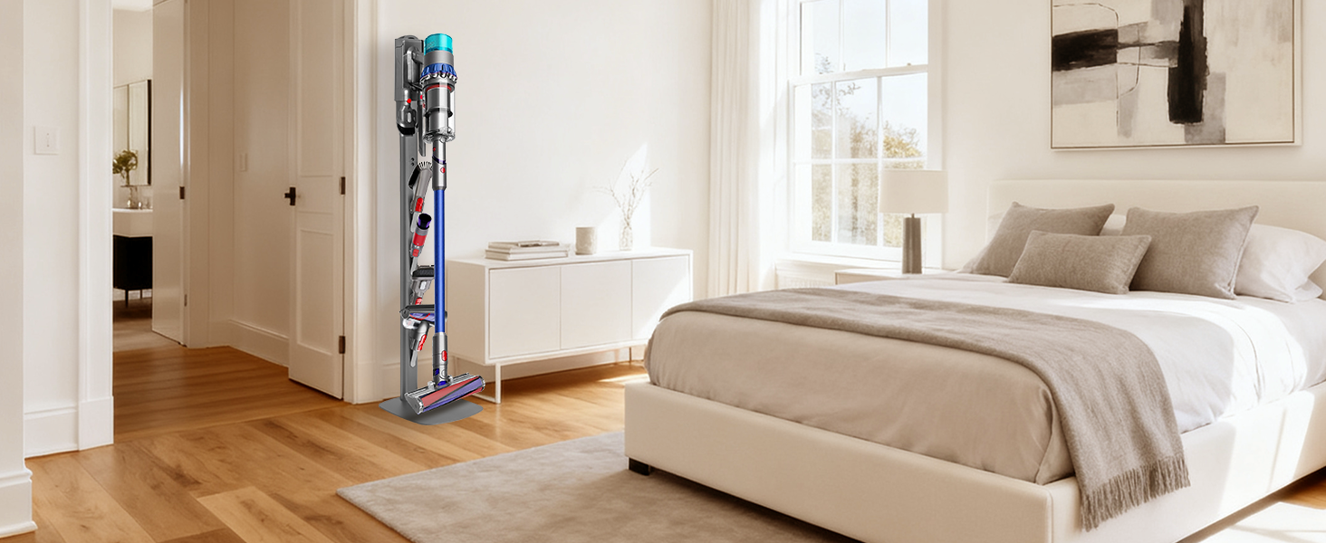 Стійка для пилососа Dyson Gen5 V15 V12 V11 V10 V8 V7 V6 - підлогова, без свердління, з 4 гаками, темно-сіра