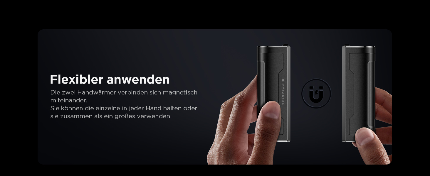 Електричний грілка для рук MyCARBON 10000 mAh USB-C, 9 годин роботи, 3 режими, багаторазовий, для жінок та чоловіків, подарунок для кемпінгу, туризму, гольфу