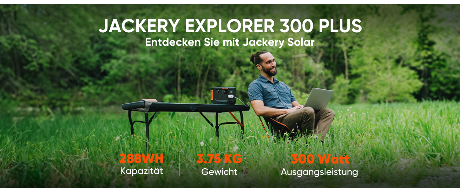 Портативна електростанція Jackery Explorer 300 Plus, сонячний генератор 256 Втгод з LiFeP04, потужність до 300 Вт, живлення на балконі для резервного живлення/кемпінг/автофургон/дім