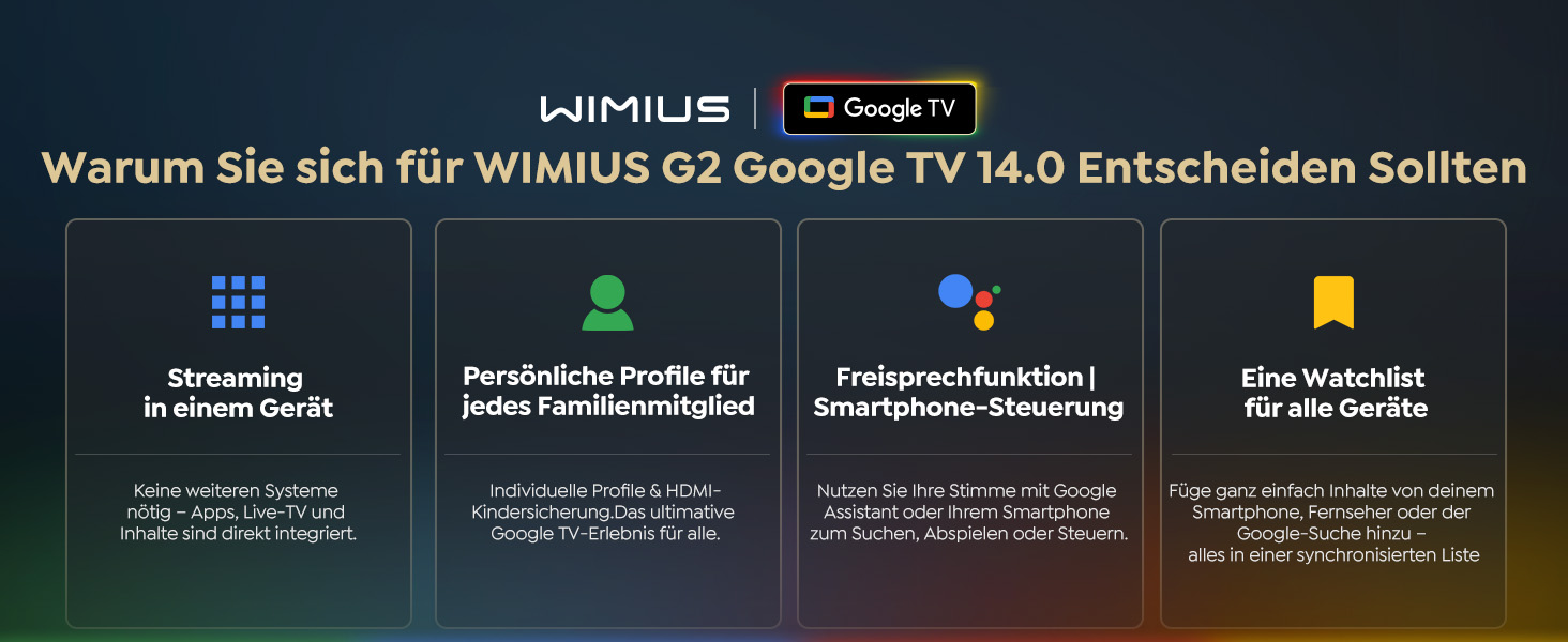 Проєктор Beamer 4K з Google TV 14.0