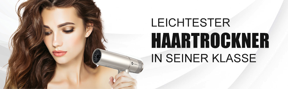 Фен для волосся Slopehill з безщітковим двигуном, Oxy Active Technology, LED-дисплеєм, 2000 Вт, колір Champagne Gold