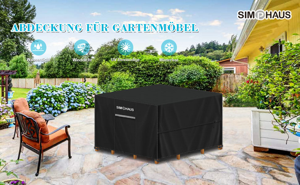 Чохол для садово-патіо меблів 85x85x80 см, вологостійкий, 420D Oxford, для захисту від погодних умов