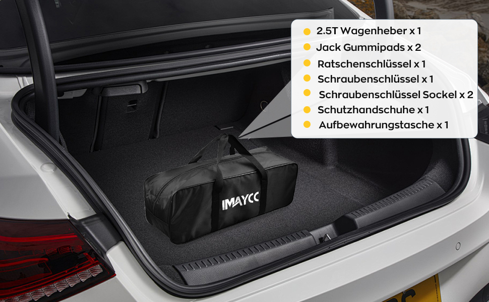 Універсальний гвинтовий домкрат-ромб IMAYCC на 2.5т для BMW (Серії 1, 3, 5, 6, 7, Z, X) з гумовими накладками та торцевим ключем, чорний