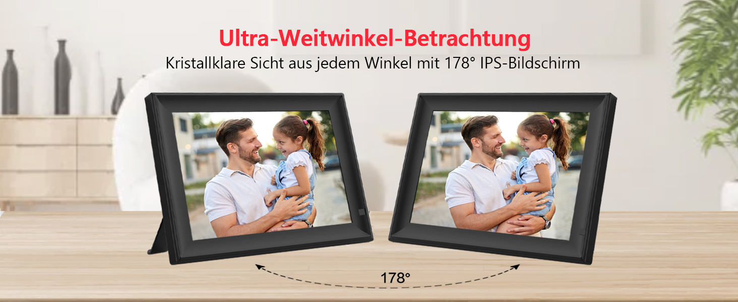 FRAMEO Цифровий фоторámеn 15.6 дюймів WiFi, IPS, FHD 1920x1080, 32GB, сенсорний екран, автоповорот, для стін, фото/відео через додаток FRAMEO