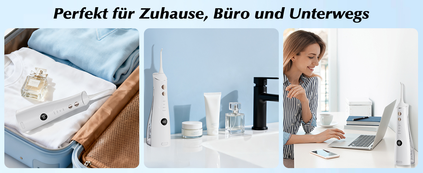 Електрична насадка для душу Munddusche: 5 струменів, 4 режими, для догляду за порожниною рота, водонепроникність IPX7, для дому та подорожей