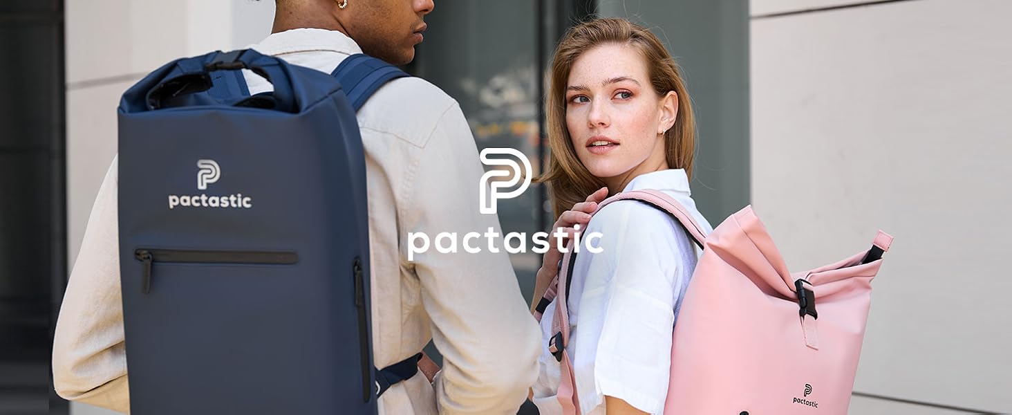 Секційний рюкзак Pactastic з ручкою для перенесення Легкий рюкзак вагою 710 грамів з водовідштовхувального веганського технологічного матеріалу 30 x 20 x 40 см з підставкою для чашки та відділенням для ноутбука (L (40 см), бежевого кольору), 3-